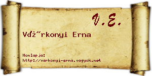 Várkonyi Erna névjegykártya